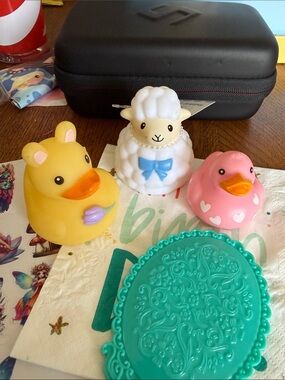Cute Bath Toy Set - Yellow Duck, Pink Duck, White Sheep